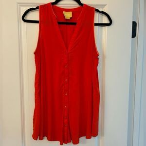 ANTHROPOLOGIE MAEVE Sleeveless Button Down Blouse  Orange Red Blouse Women’s 2